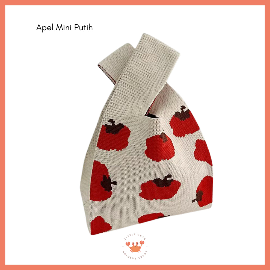 Tas Rajut Motif Buah Apel Pear Fruit Knit Knot Bag Buffalow Mini Bag Bangkok Premium