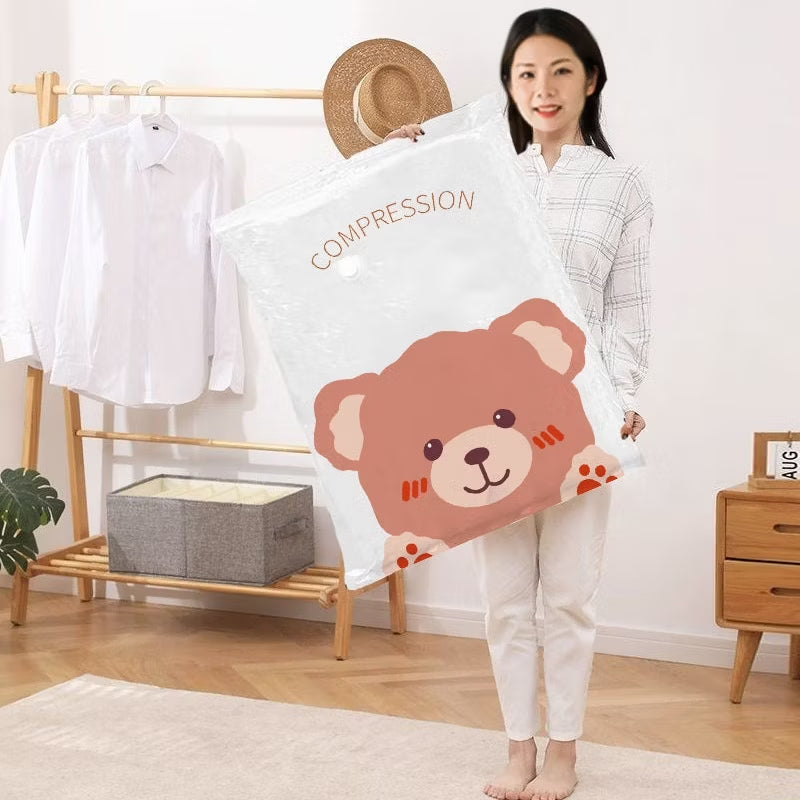HR- Vacuum Bag /Vacuum Kantong Pakaian Plastik Tebal Vacum Plastik Bag Travel Vacum Laundry Bag Padat Kedap Udara