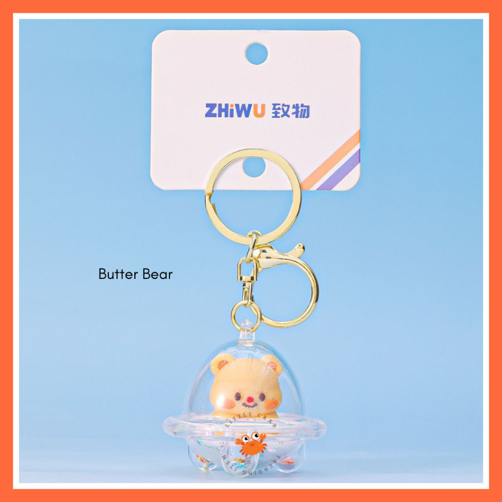 Gantungan Kunci Uvo Transparan Glitter Lotso Alien Stitch Butter Bear Keychain Gemoy