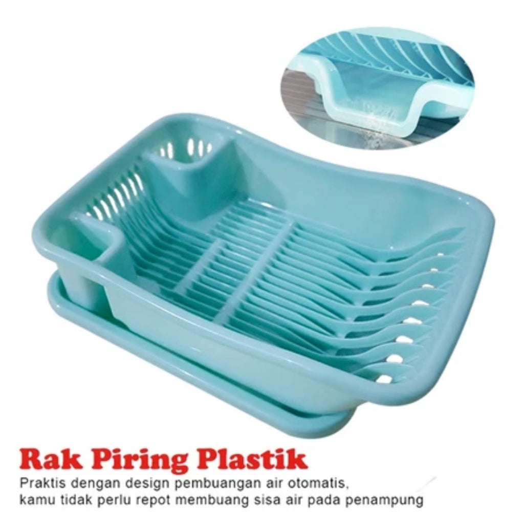 Rak Piring Plastik Dengan Pembuangan Air Otomatis Rak Cuci Piring Wastafel Rak Piring Dan Sendok