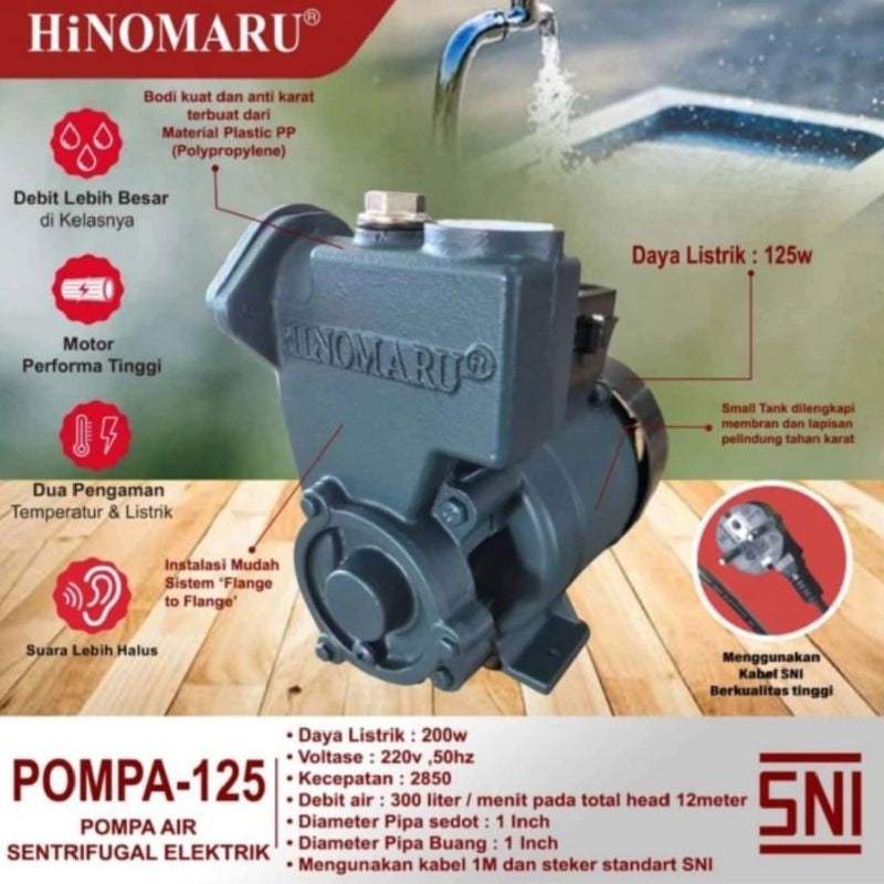 Pekanbaru Pompa Air Hinomaru / Mesin Air Hinomaru 125 / Pompa Air Listrik Hinomaru