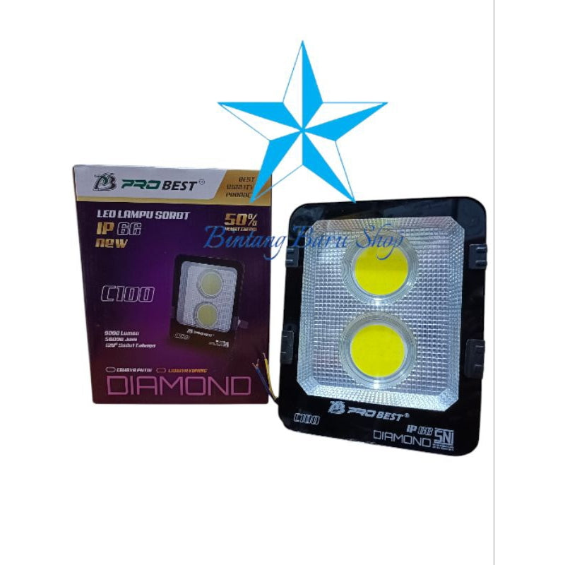 Pekanbaru Lampu Sorot Pro Best Cob 50W 100W Outdoor Flood Light / Kap Sorot / Lampu Tembak Cahaya Putih