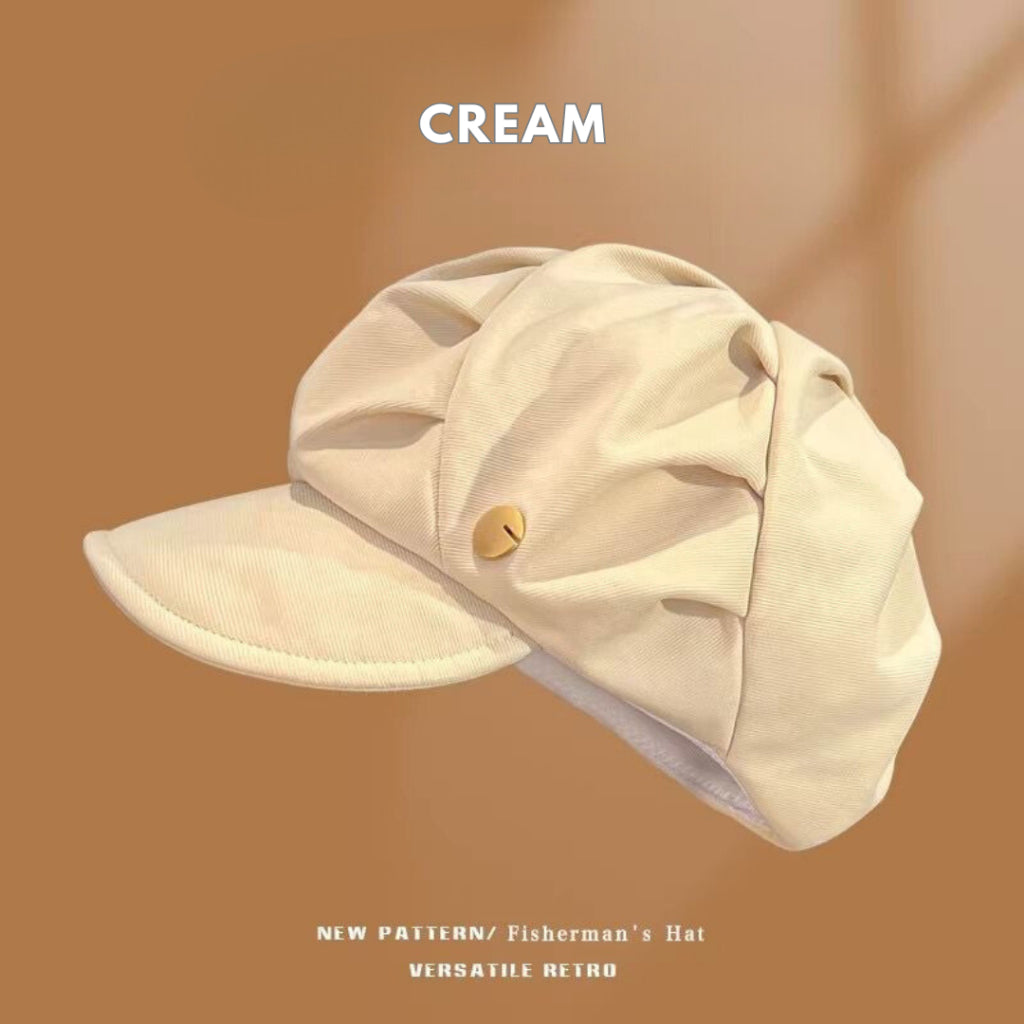 Topi Baret Bentuk Awan Cloud Puff Simple Cute Aesthetic Retro Korean Style Topi Seniman
