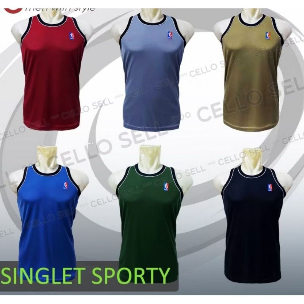 Pekanbaru singlet bahan jaring /singlet sport pria /singlet jala /kaos singlet