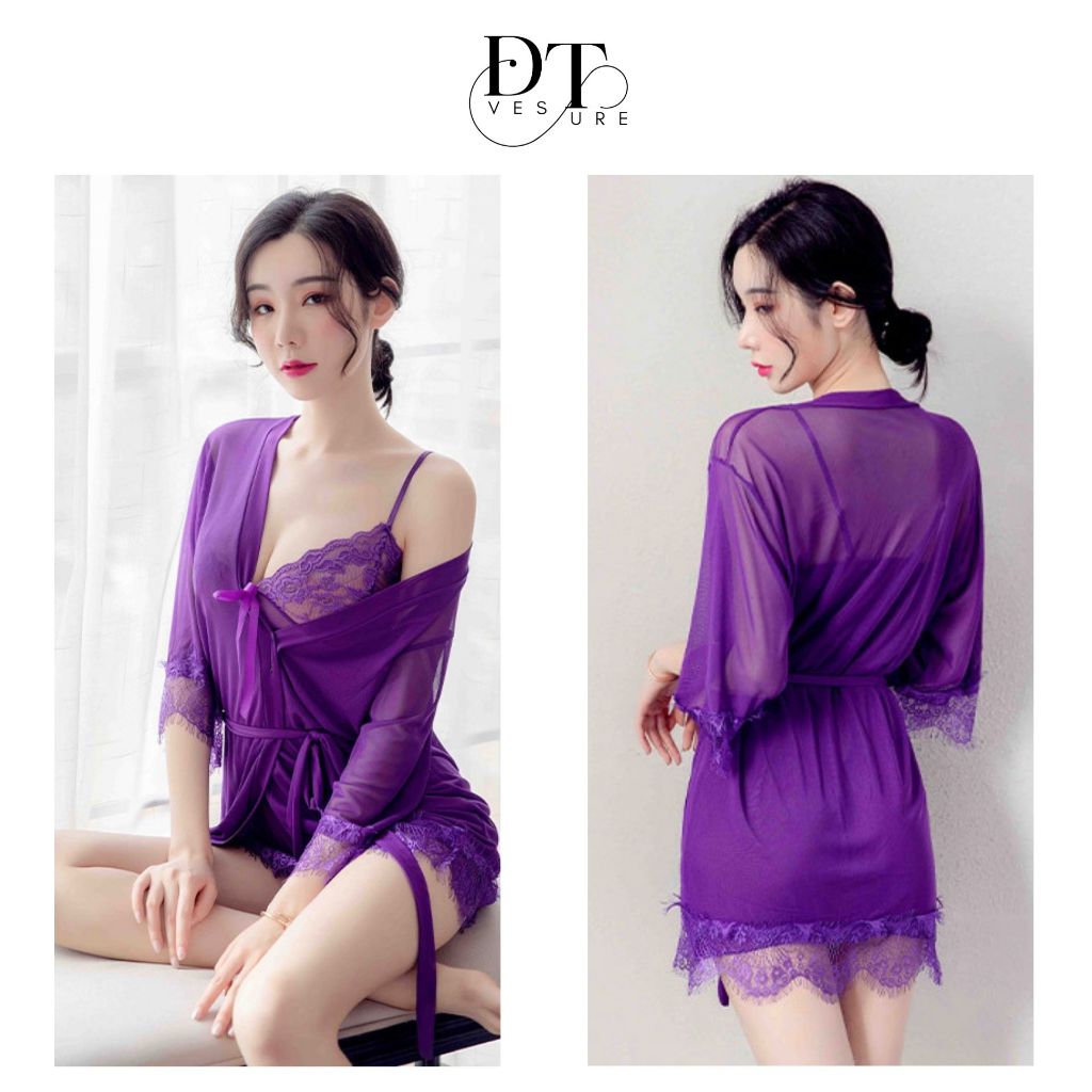 Pekanbaru Lingerie Kimono Dress Set D-116 Baju Tidur Dinas Wanita Dewasa