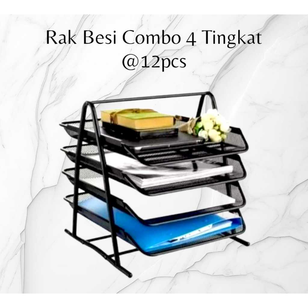 Pekanbaru Rak Kertas Dokumen Surat/ Besi Combo 4 Tingkat / Rak Besi Tingkat