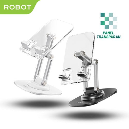 Pekanbaru Robot Universal Transparent Stand Holder Rt-Us16 Phone Tablet Holder Adjustable 360° Original