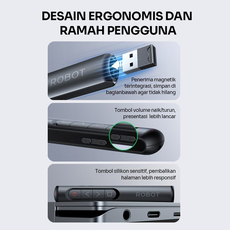 Pekanbaru Robot Rlp01 Laser Pointer / Page Turning Pen Pointer Presentasion Multifungsi Remote Laser Presentasi