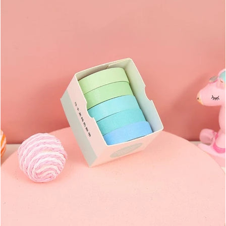 Roll Masking Washi Tape Set 5 Pcs Basic Pattern Isi 5 Selotip Bahan Kertas Washi