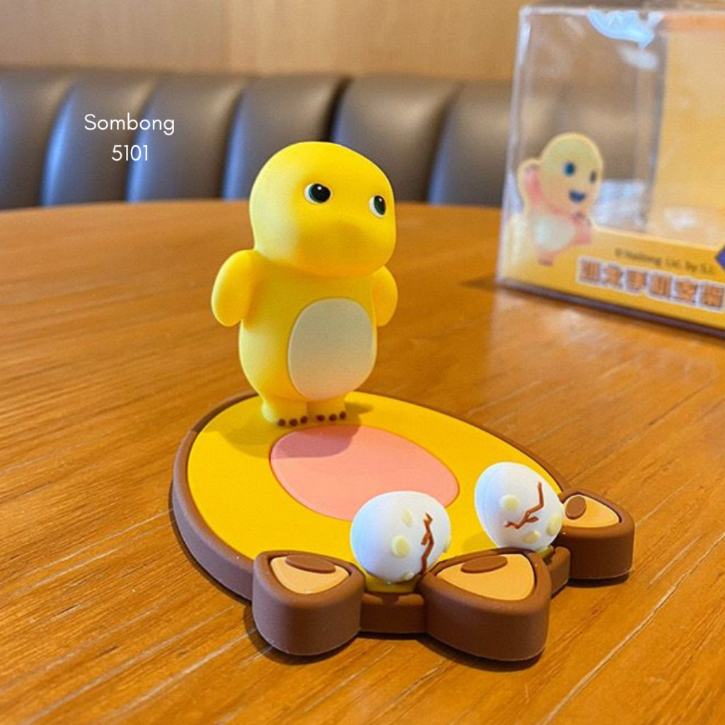 Phone Holder Motif Nailong Dino Kuning Sandaran HP Tatakan Tablet Stand Unik Lucu
