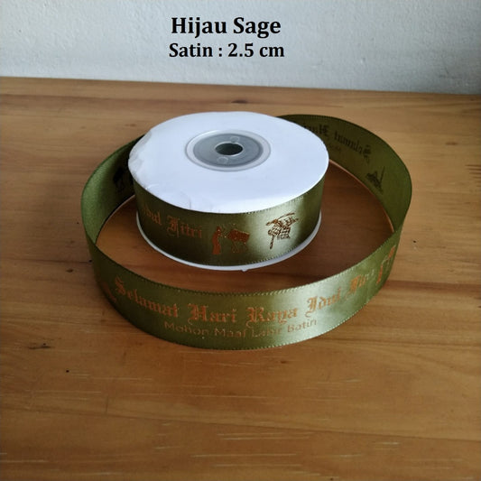 Pekanbaru Pita Idul Fitri Satin Lebar 2.5 Cm Berbagai Ukuran Per Meter