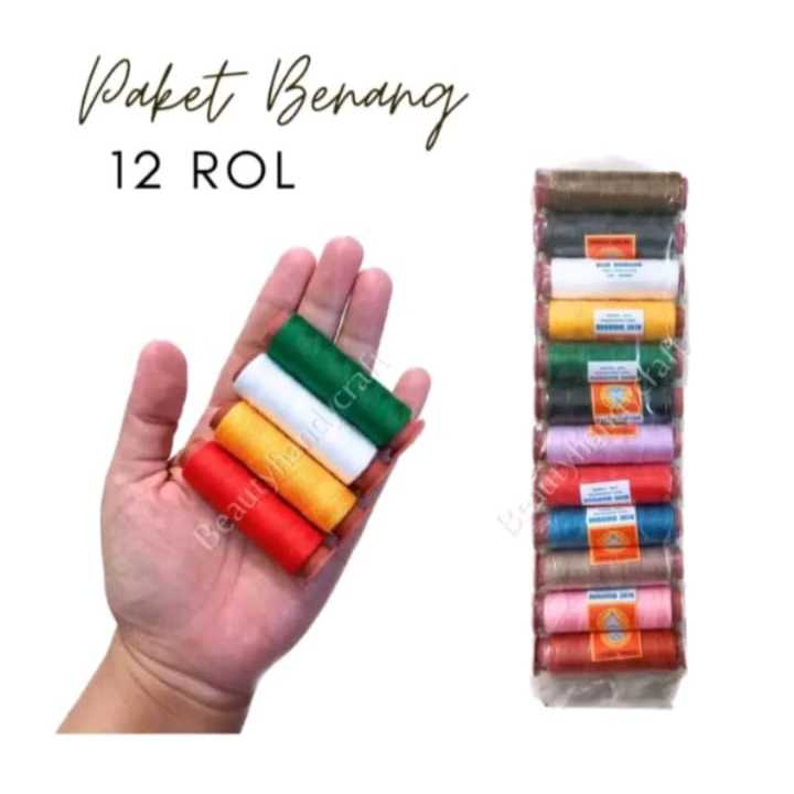 ( 1PACK ISI 12PCS ) BENANG JAHIT DIAMOND WARNA / BENANG JAHIT BAJU / BENANG JAHIT WARNA QUALITY