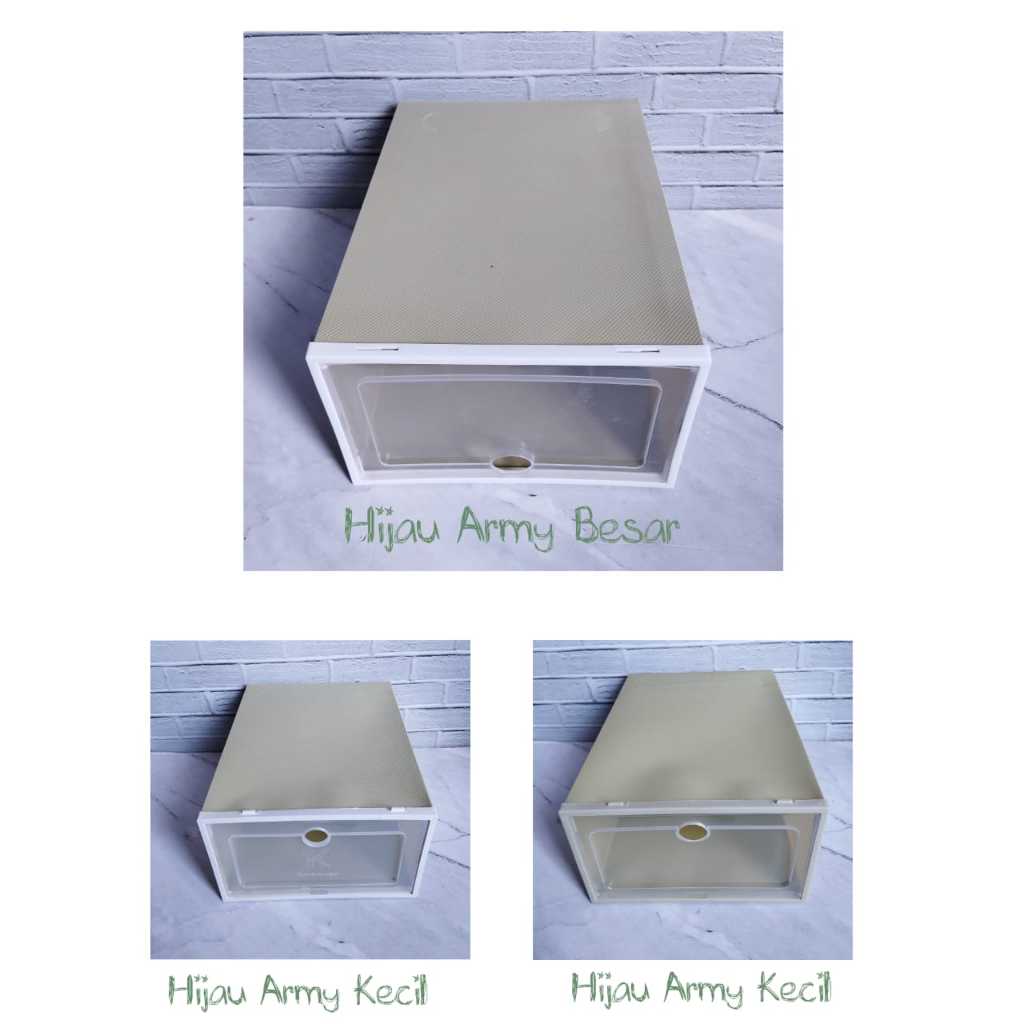 HR- Kotak Sepatu Lipat Transparan Tebal Shoes Storage Box Organizer Rak Sepatu Plastik Susun
