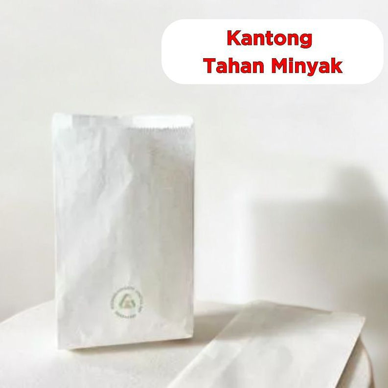 Kantong Fried Chicken Putih Polos Tahan Minyak Kemasan Gorengan Donat Paper Bag Food Grade
