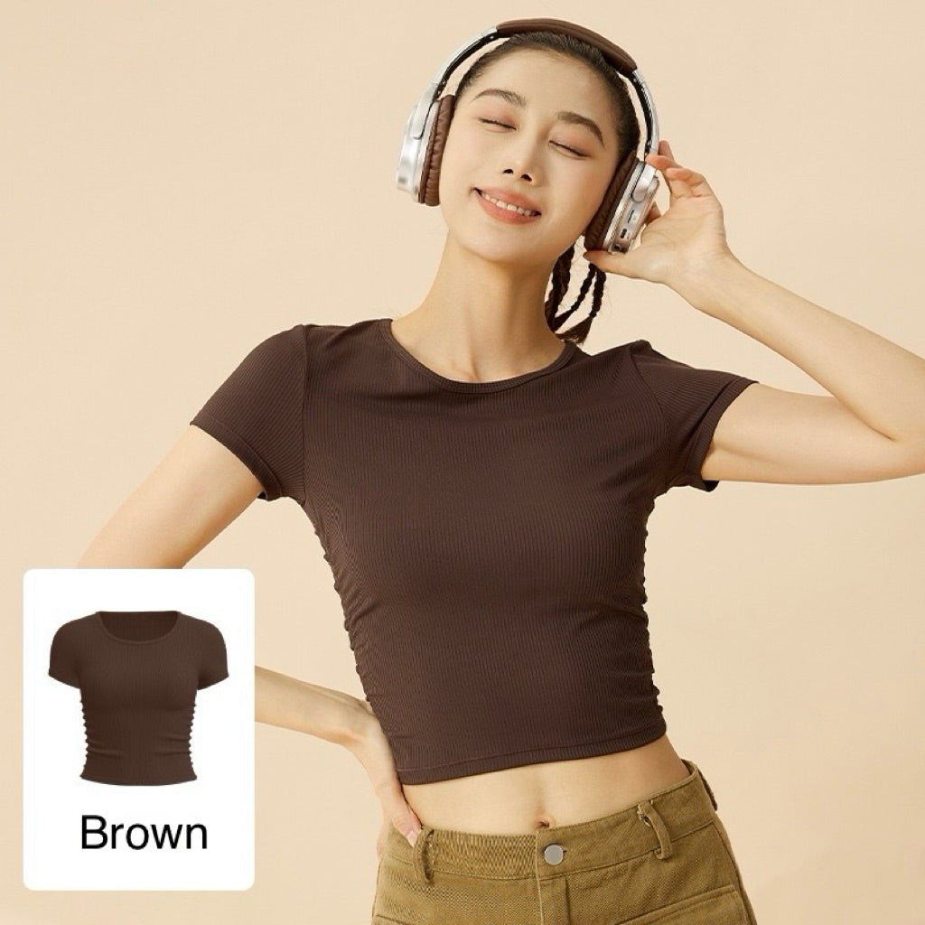 Pekanbaru JevyActive - Jolin Top - Baju Olahraga Wanita - Crop Top Wanita - Casual Daily Wear Wanita - Tshirt Slim Fit Wanita