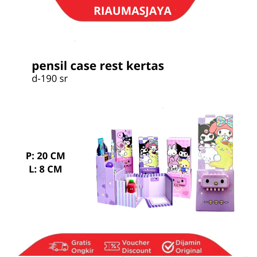 Pekanbaru Pensil Case / Tempat Pensil Kertas Kode Tingkat D-190 Sr Motif Sanrio