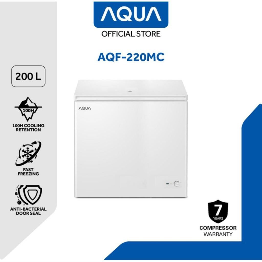 Pekanbaru Chest Freezer Aqua Aqf-220Mc 1 Pintu 200L White / Frizer