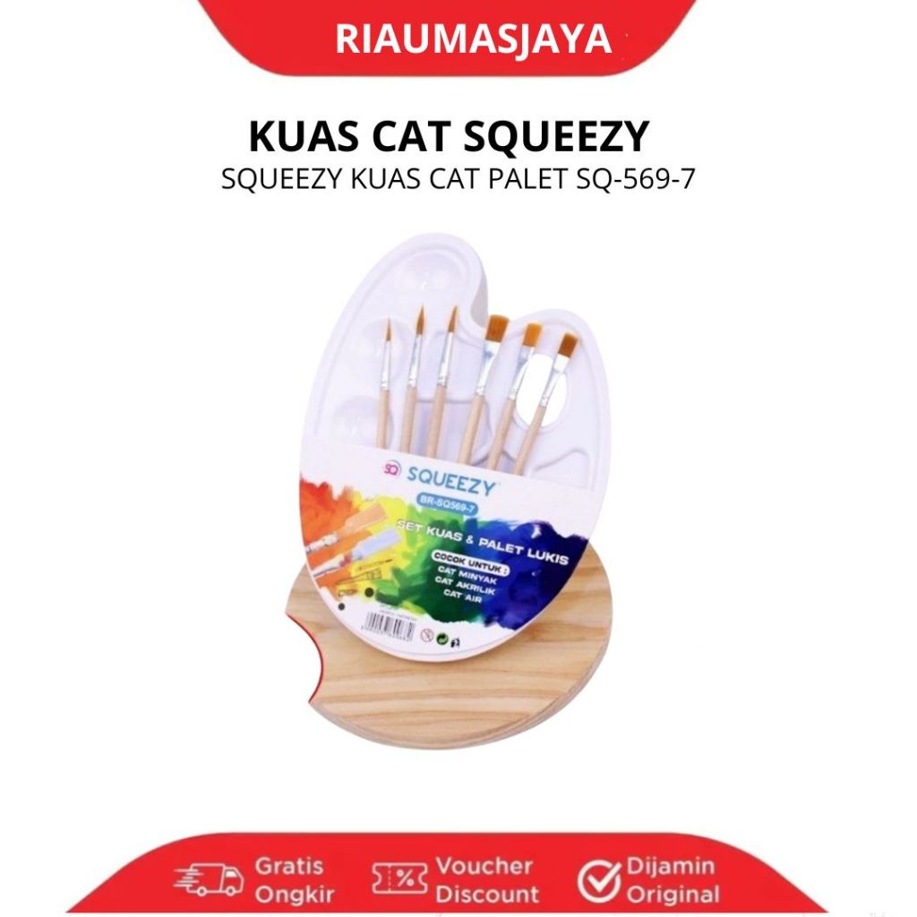 Pekanbaru Kuas Cat/ Kuas Lukis Lengkap / Kuas Set Sueqzzy + Palet