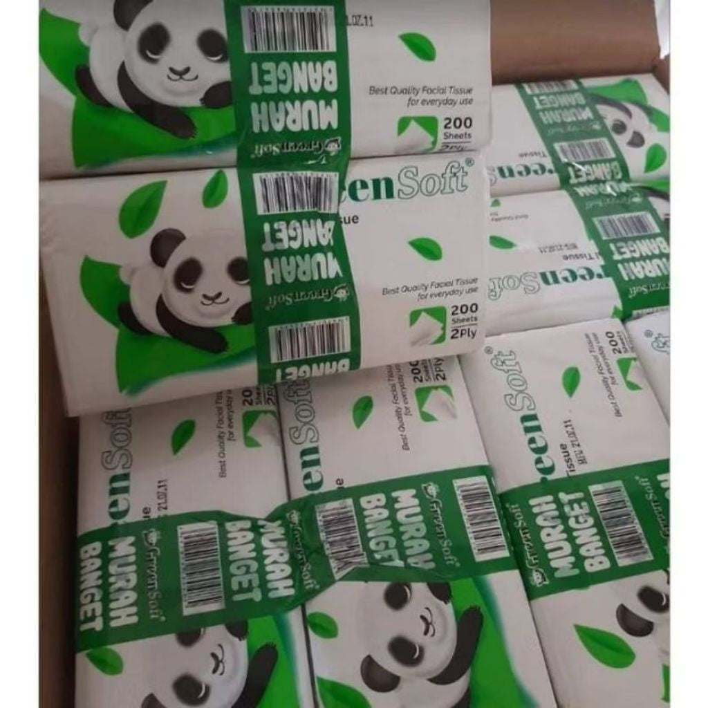 (2 Pack Tisu) Tisu grean soft 200 sheet Tisu murah banget tisu wajah ( 2 Pack)