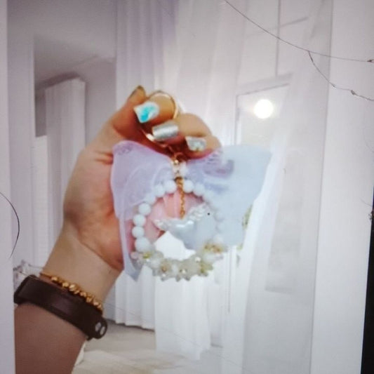 Pekanbaru Gantungan Kunci Aimee Pita Mutiara/Gantungan Tas Aimee Pita Mutiara