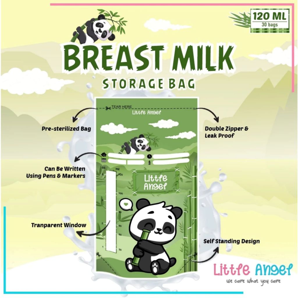 Kantong ASI 120ml - 30 Pcs Baby Breast Milk Storage Bag Double Zipper BPA FREE Kantong Plastik ASIP