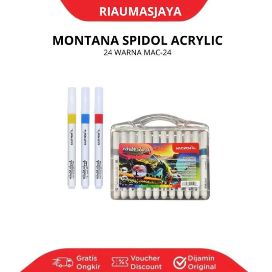 Pekanbaru Montana Spidol Acrylic Markers Mac-12/ Mac24 Warna