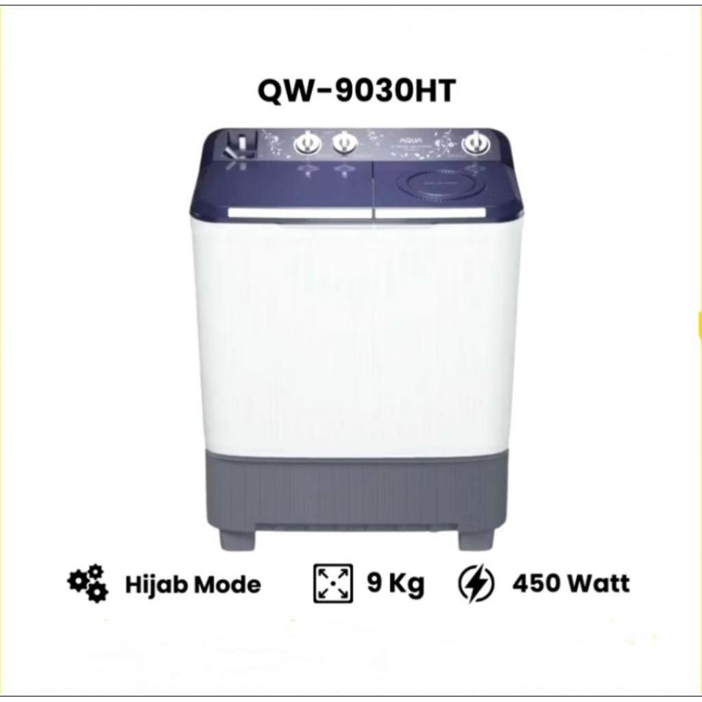 Pekanbaru Mesin Cuci Aqua 2 Tabung Qw-9030Ht 9Kg