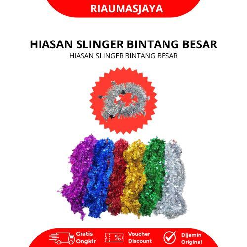 Pekanbaru Hiasan Slinger Bintang Besar Premium Untuk Dekorasi Natal Ulang Tahun Dan Pesta Serbaguna Tinsel Elegan Dan Mewah