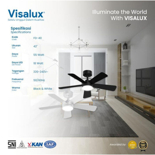 Pekanbaru Ceiling Fan Visalux Veloce / Visalux Ceiling Fan Veloce Plus Lampu Led 18W