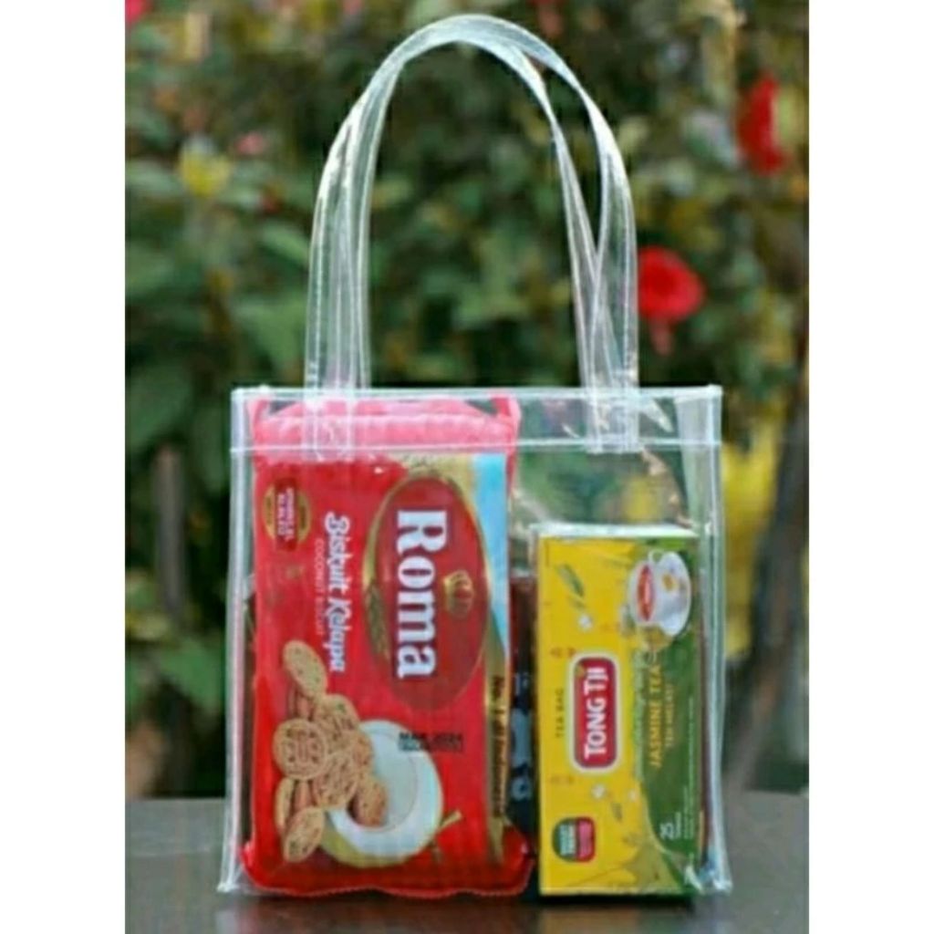 Tas Hampers Mika Bening Transparan Goodie Bag Souvenir Lebaran Bingkisan Ulang Tahun dan Hadiah