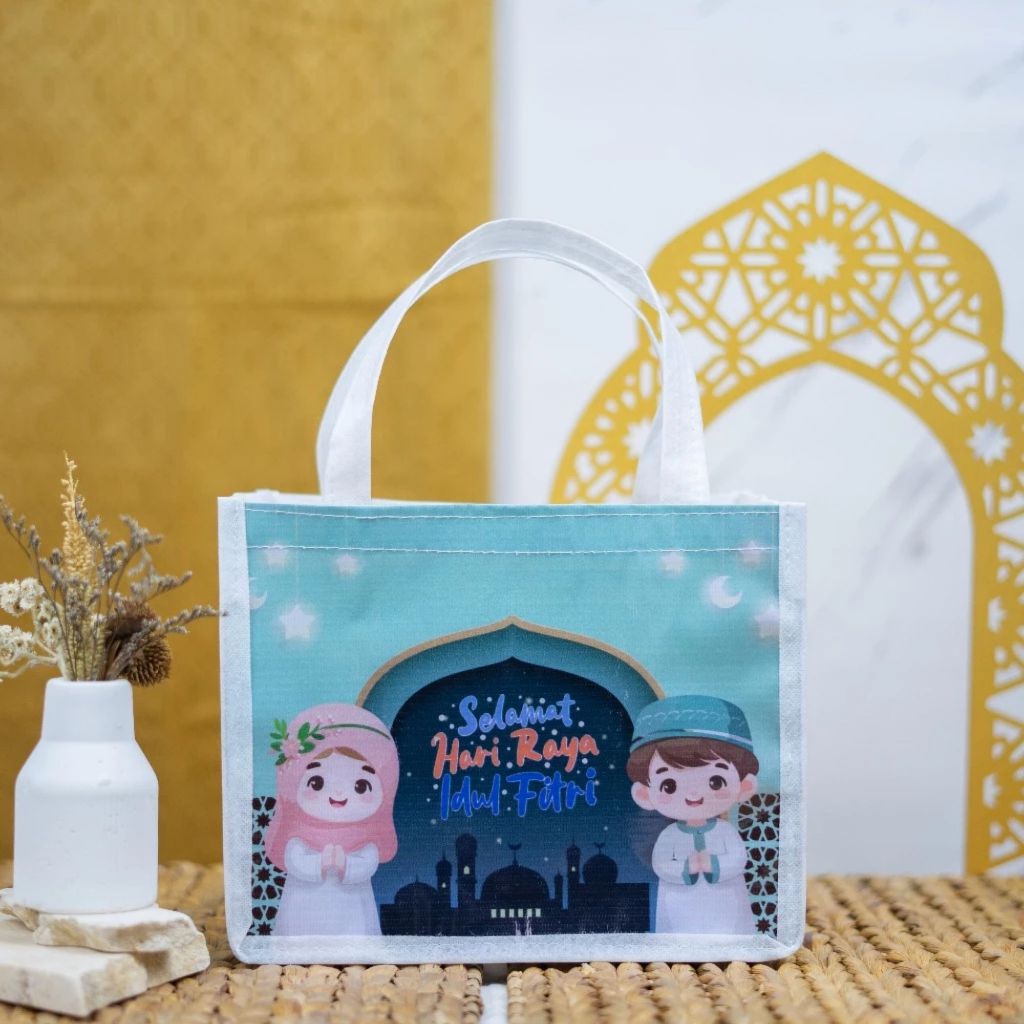 Tas Hamper Lebaran Idul FIrri Tas Parcel Tas Hadiah Goodie Bag Lebaran Idul Fitri Glossy Ready Stock