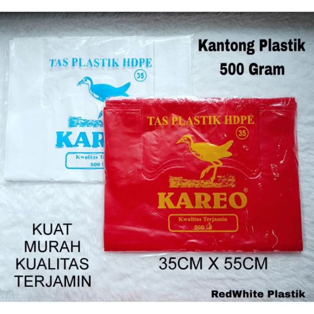 (1 Bungkus) Kantong Plastik HD Kresek Makanan Barang Tebal Murah Berat 500gr Ukuran 35 ( 35x 55cm)