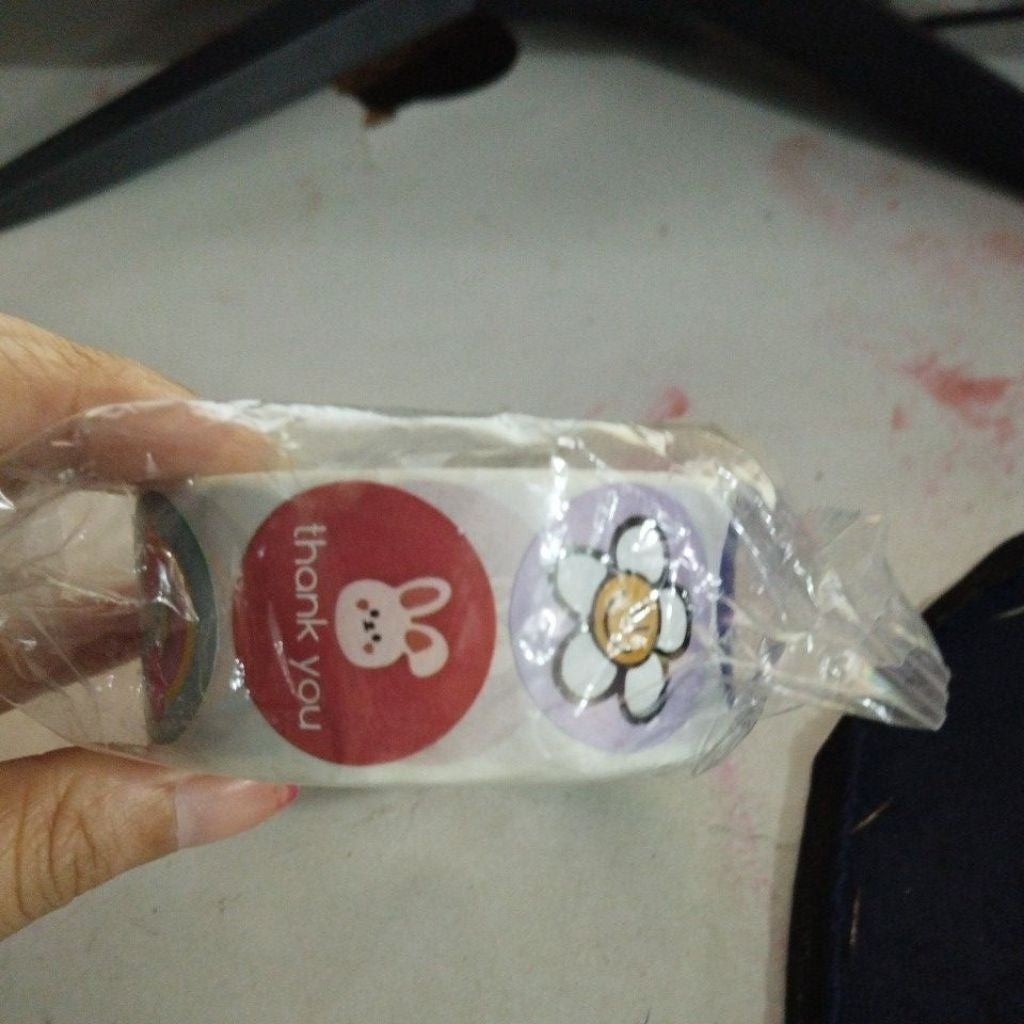 1 ROLL Stiker Label Thank You (500 Pcs) Sticker Ucapan Bulat Tempel Label Colorfull 2,5 cm