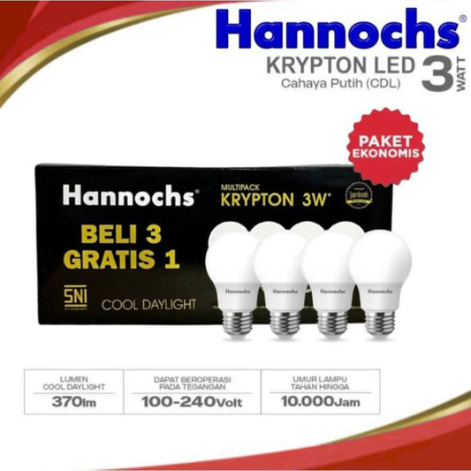 Pekanbaru Lampu Led Hannochs Krypton Multipack 3 Bonus 1 3W 5W 7W 9W