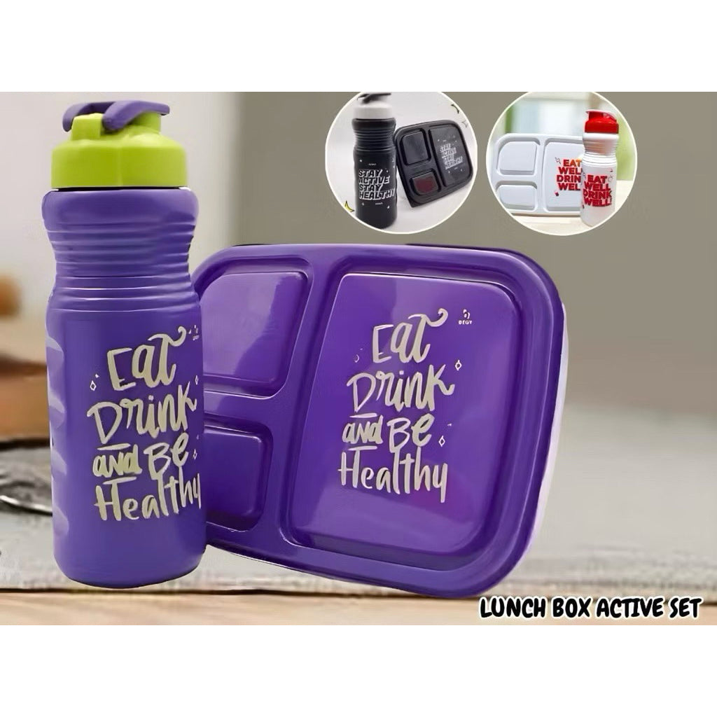 (LUNCH BOX PAKETAN) HEMAT 1 PAKET DAPAT LUNCH AmKTIF SET BOX 1000ml+BOTOL 700ml ACTIVE VALUE PACK SET