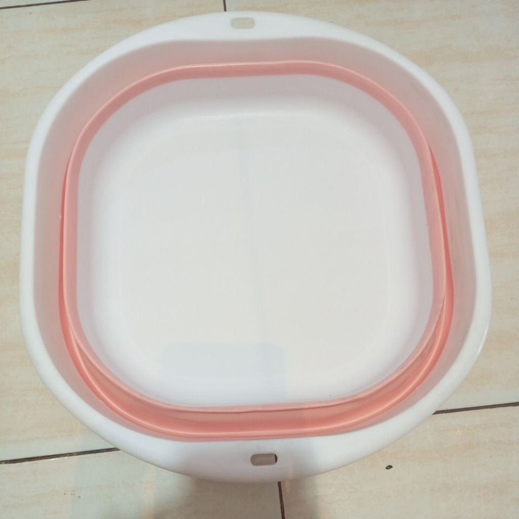 Pekanbaru Ember Lipat Silikon Baskom Portable Water Bucket Foldable Ember Plastik Anti Bocor