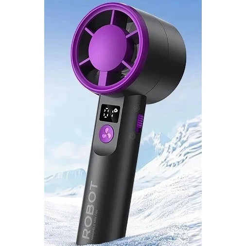 Pekanbaru Robot Rt-Hf02 Mini Fan Portable 2000Mah Led Display Handheld Desk Fan