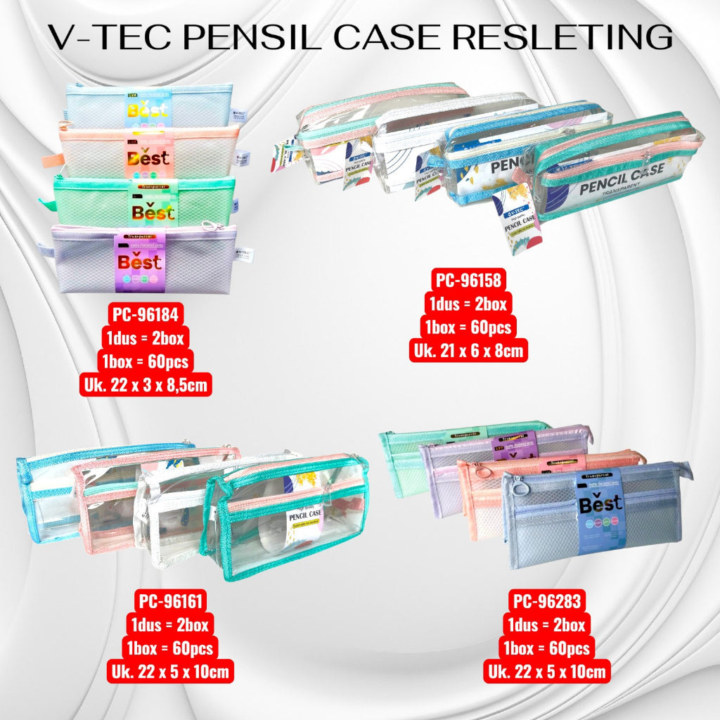 Pekanbaru V-Tec Pensil Case - Kotak Pensil - Tempat Pensil Resleting