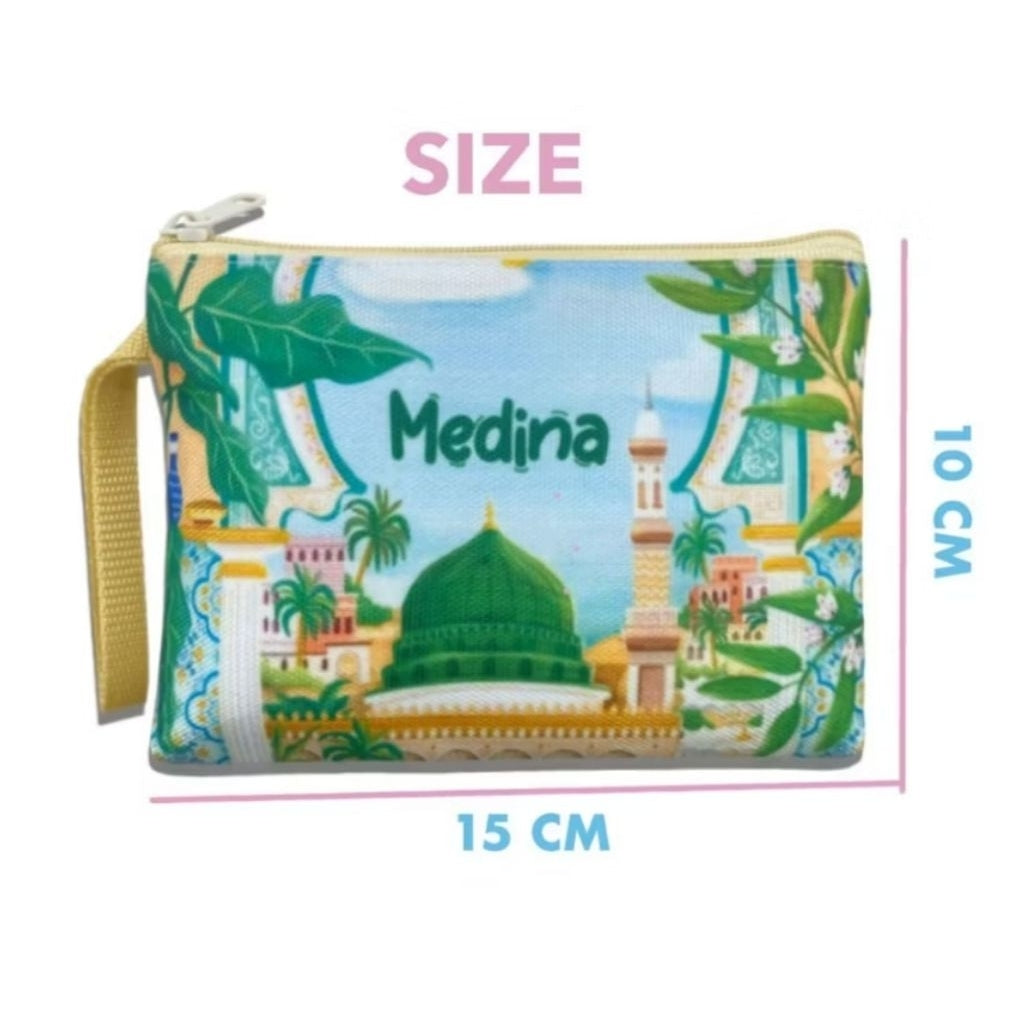 TAS POUCH SOUVENIR KEMASAN WADAH OLEH-OLEH HADIAH UMROH HAJI BAHAN KANVAS