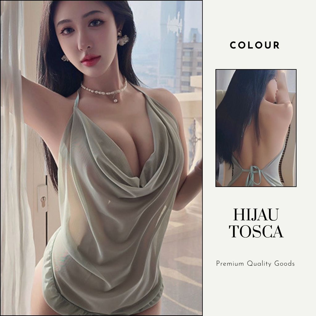 Pekanbaru Dv-175 Lingerie Atasan Wanita Halter Neck Tipis I Fashion Sleepwear Ringan & Nyaman