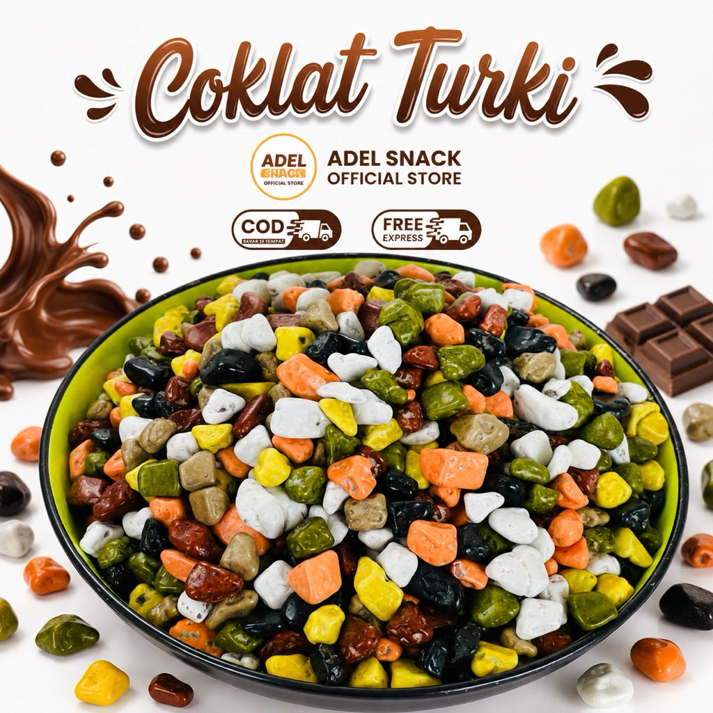 Coklat Krikil Turki Premium 1 kg/ Coklat Krikil Turki Fanatik /Coklat Oleh Oleh haji dan umroh