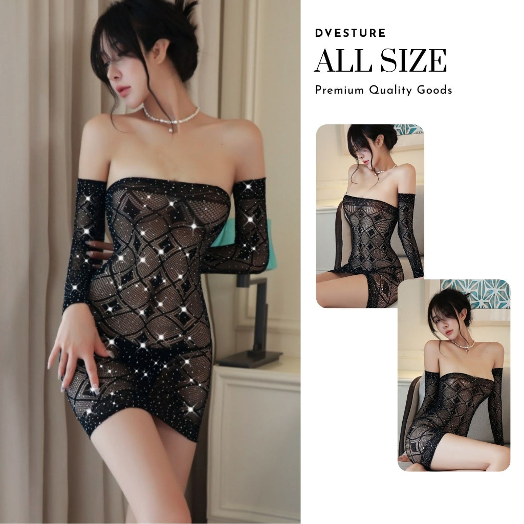 Pekanbaru Lingerie Seragam D 182 Jala Menggoda, Lengan Panjang, Rok Pendek