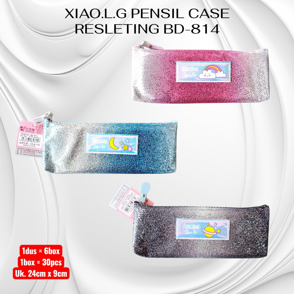 Pekanbaru Pensil Case - Kotak Pensil - Tempat Pensil Resleting Gradasi Pelangi
