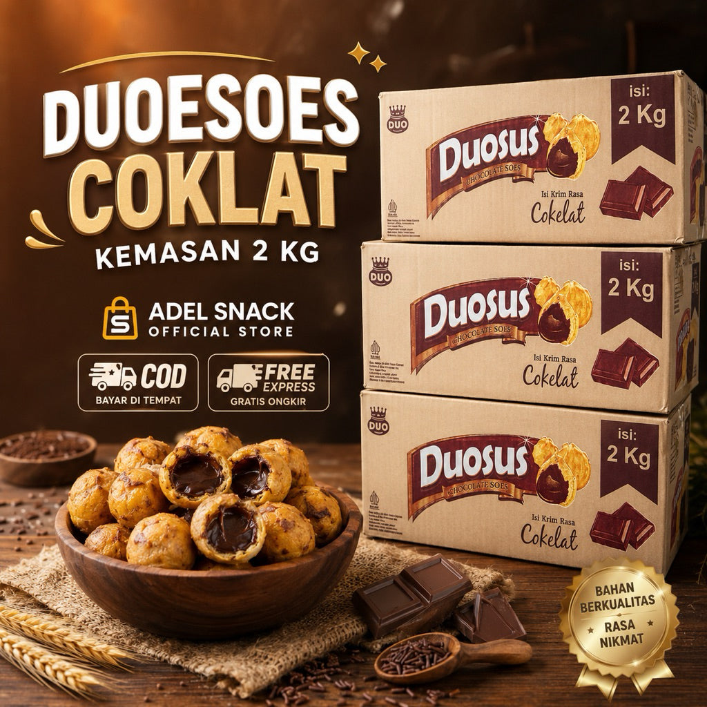 (Kemasan 2 kg) DUOSES Soes Coklat Kering Kemasan Dus 2 Kg Rasa Dijamin Enak Coklat Lumer