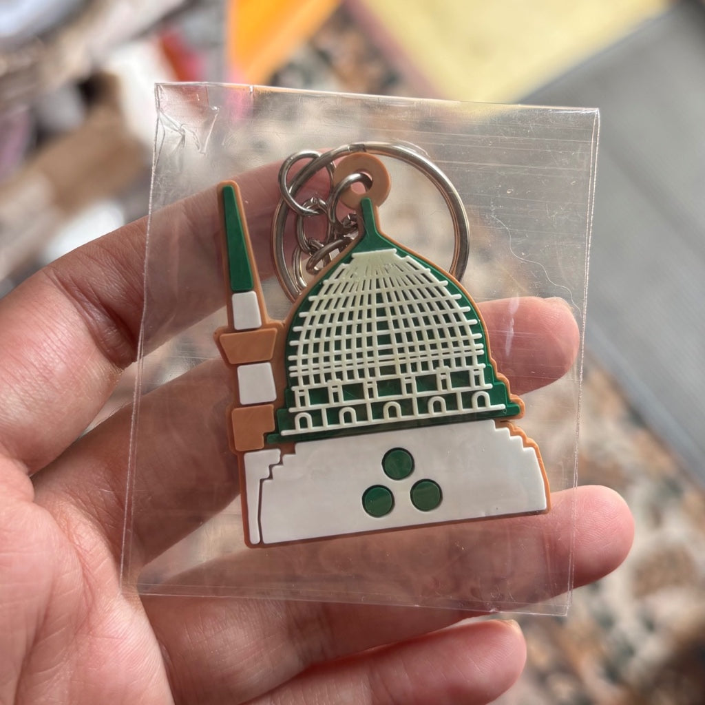 Gantungan Kunci Rubber Karet Oleh-Oleh Hadiah Haji dan Umrah Ganci Green Dome Madinah