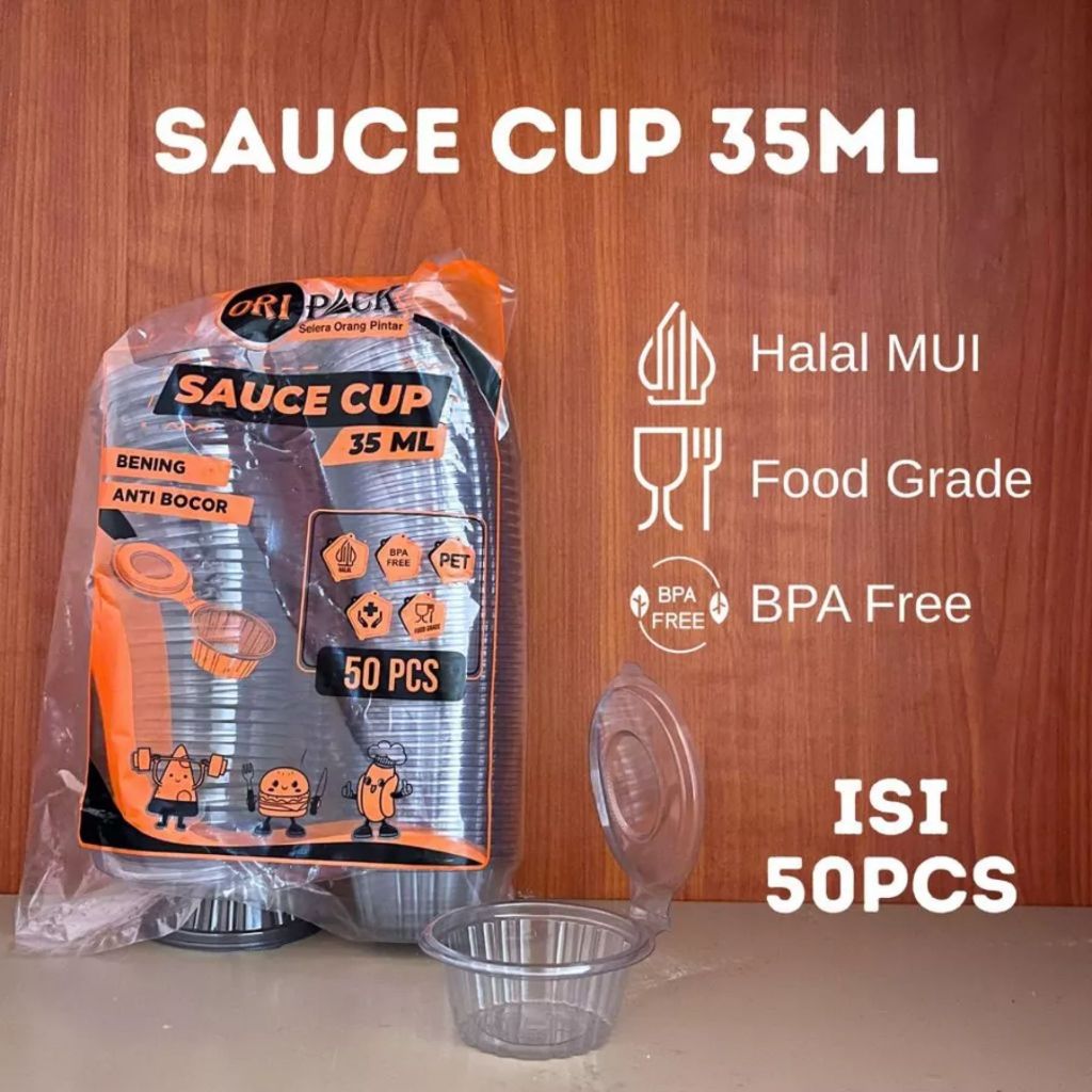 Thinwall Cup Sambal 25ml 50 Pcs Foodgrade Tutup Nempel Anti Tumpah Bisa Microwave Freezer