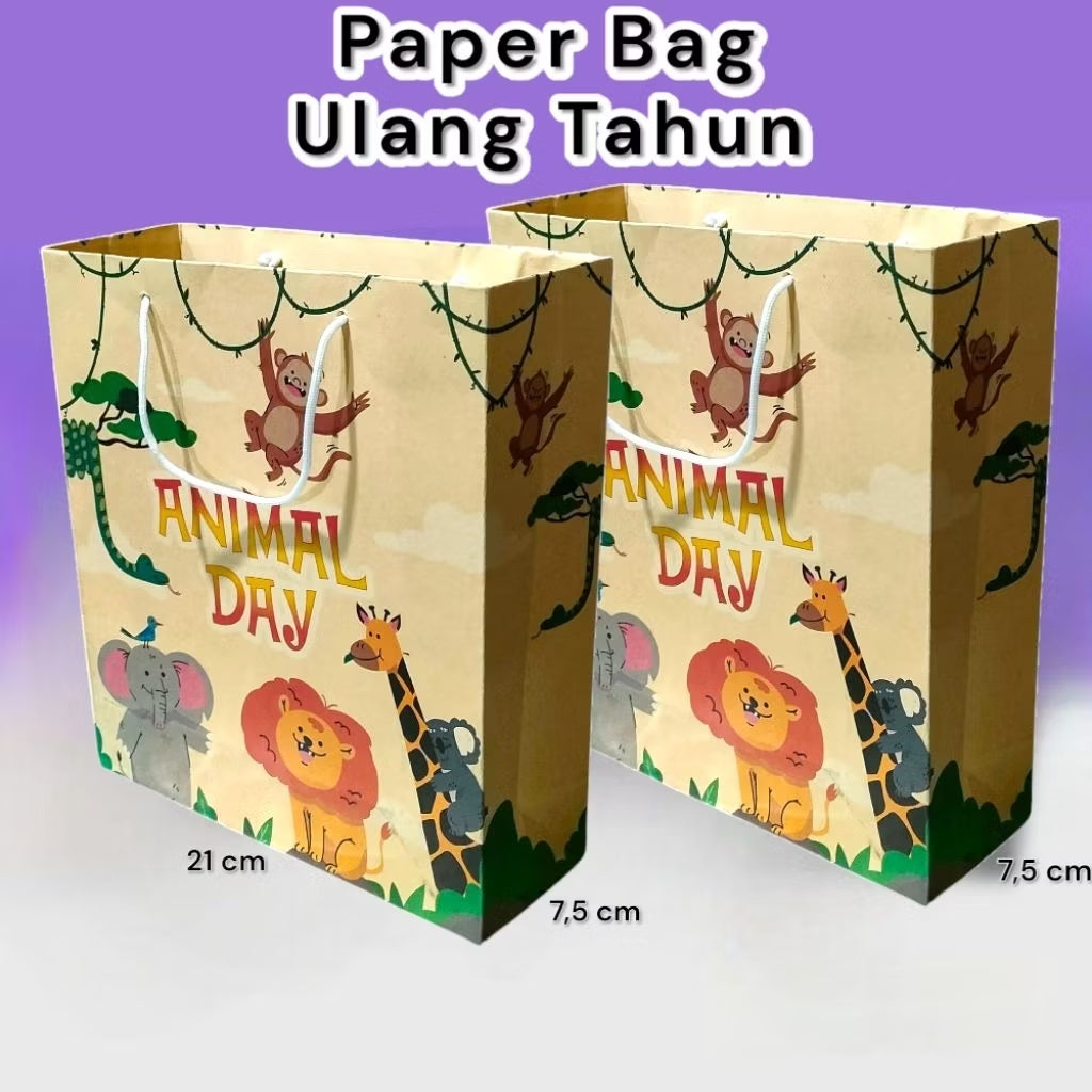 Paper Bag Kado Karakter Kartun Lusinan Eceran Ukuran 21×7×24 cm Cantik Paperbag Karakter Kartun