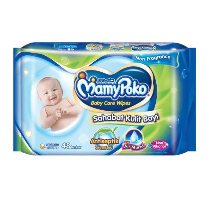 Pekanbaru Mamypoko Wipes Antiseptic Nonperf 2X48S