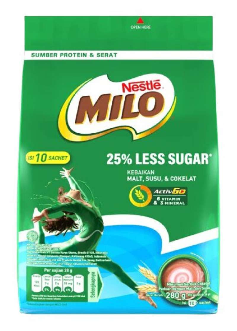 Pekanbaru Milo Less Sugar Pbg 10X28G