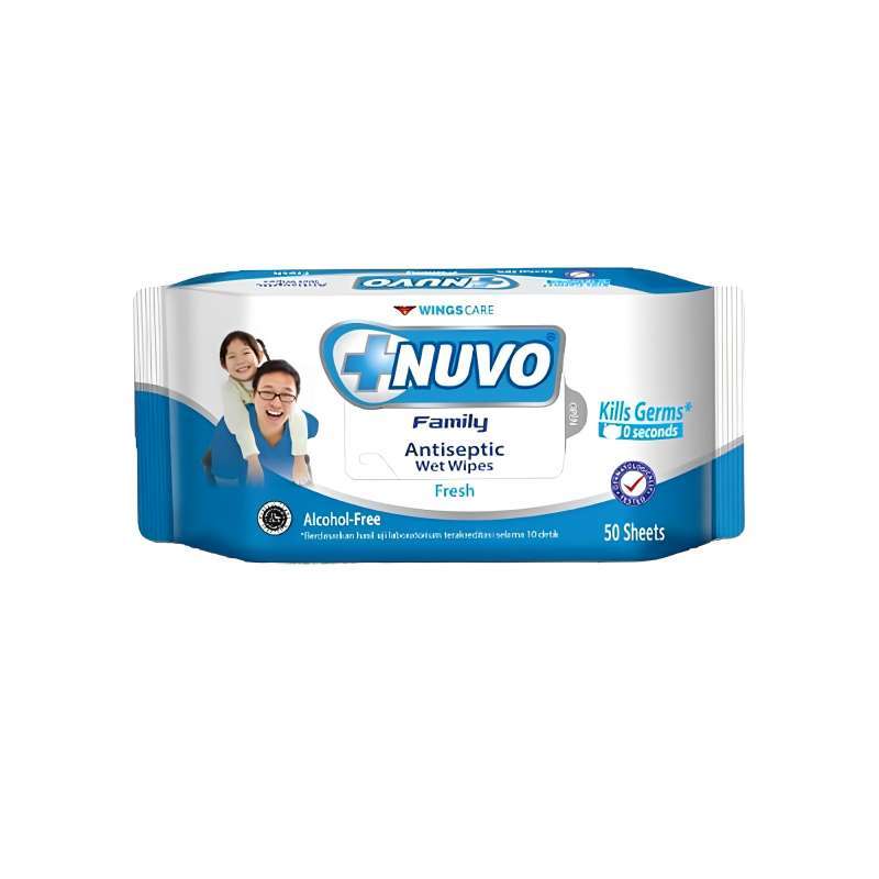 Pekanbaru Nuvo Wet Wipes Blue Fresh 50S 1+1S